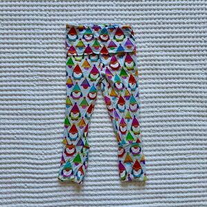 Muse Threads Rainbow Gnome Bamboo Pants Leggings, Foldover Waist and Feet:6/12 M